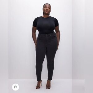 Good American Black Good Legs Mid Rise Stretch Denim Skinny Jeans Size 14/32